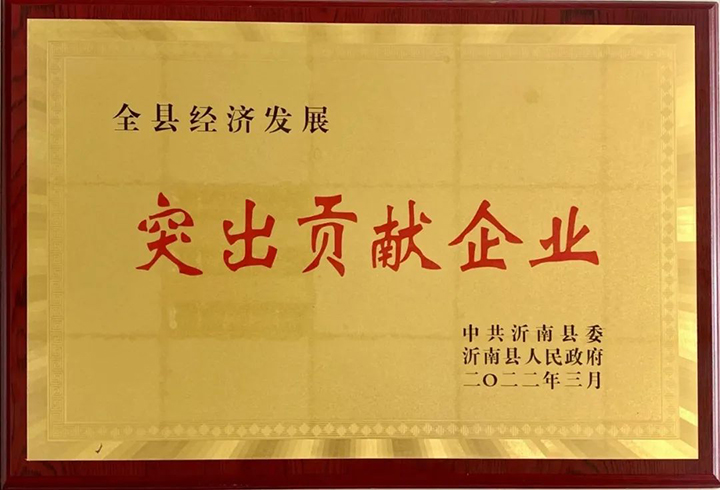 熱烈祝賀東岳機(jī)械被授予2021年沂南縣“突出貢獻(xiàn)企業(yè)”榮譽(yù)稱(chēng)號(hào)